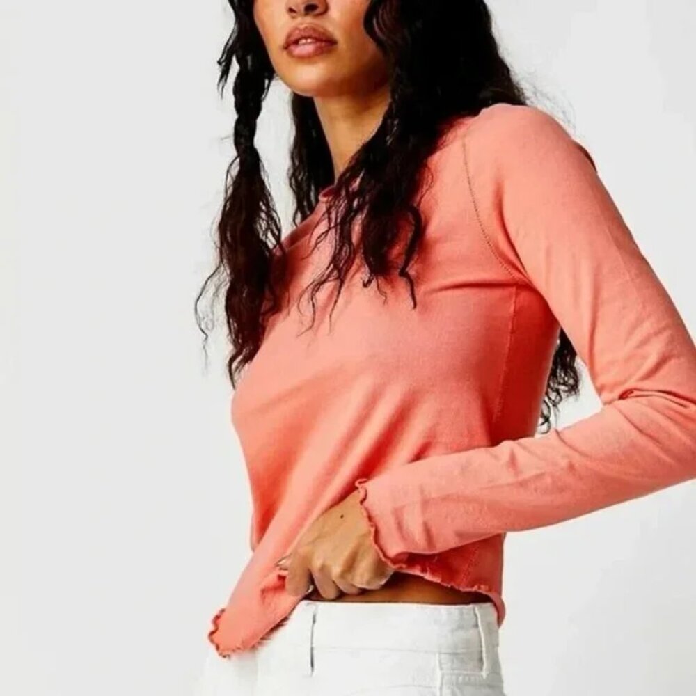 Free People we the free sueded jersey be my baby long sleeve M